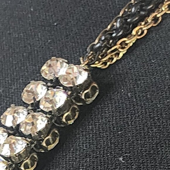 Chico's Vtg Mesh Caged Crystal Gold Metal Beads w/Rhinestone Bling 34" Necklace - Picture 11 of 16